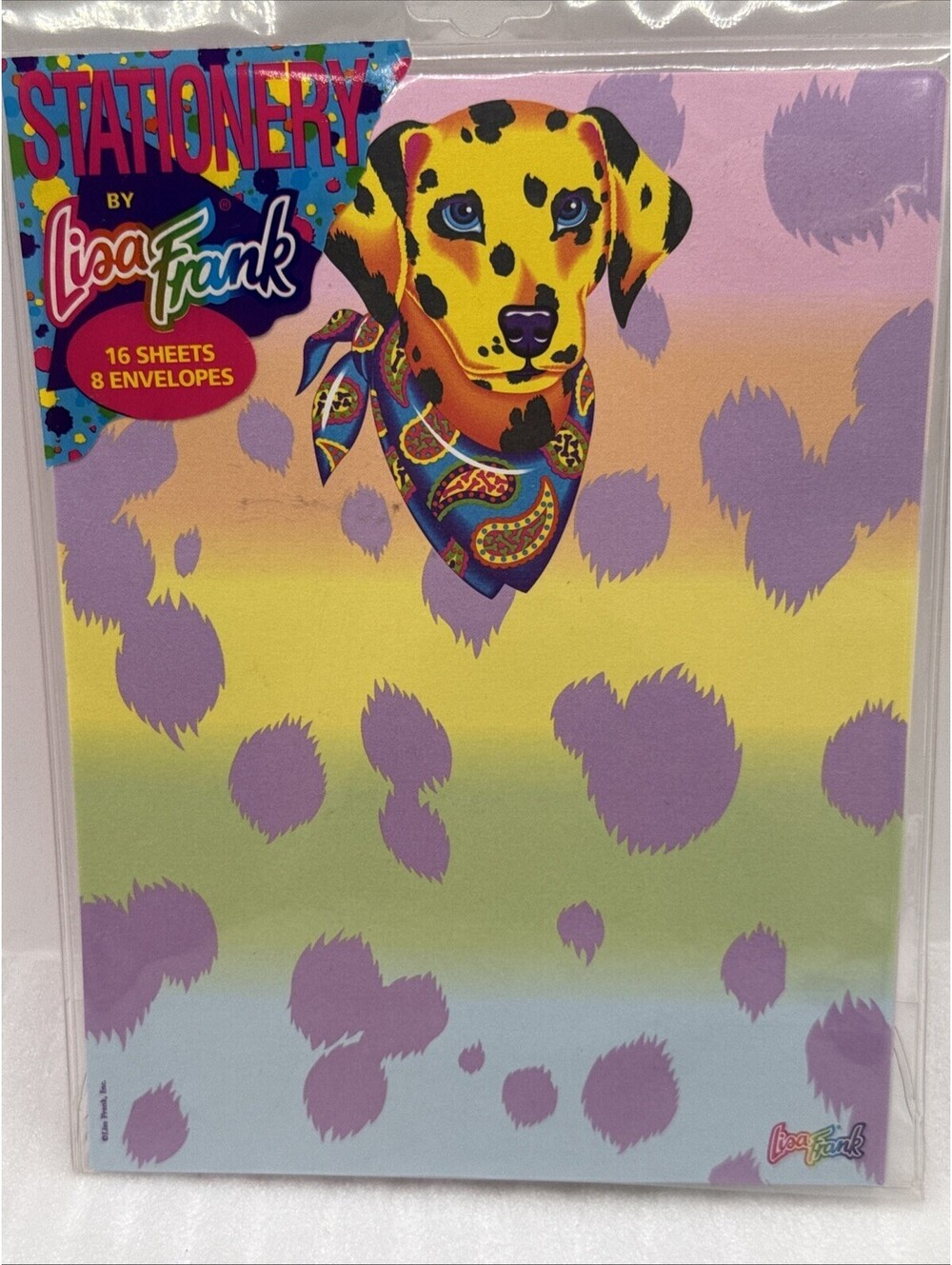 1990 Lisa Frank Stationary Pack Sealed Yellow Spotted Dalmatian 16 Sheet Vintage